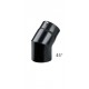 Coude fumée de 130 mm noir 45°