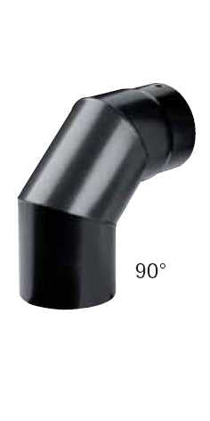 Coude fumée de 130 mm noir 90°