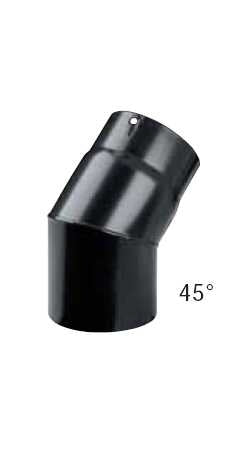 Coude fumée de 150 mm noir 45°