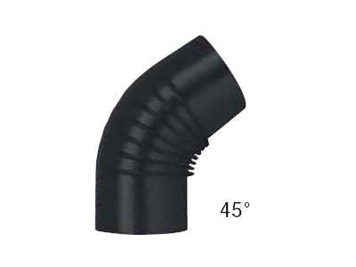 Coude fumée 120 mm noir 45°